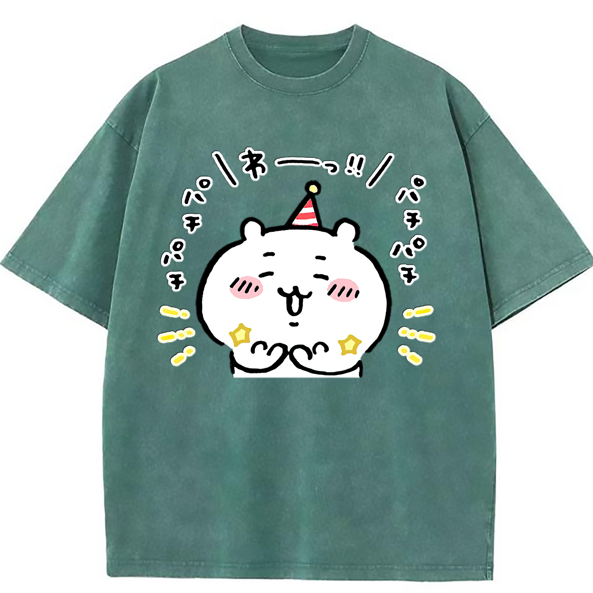 （画像用） ちいかわ ちいかわ Chii-kawa chiikawa 綿100% ヴィンテージ風 半袖Tシャツ（フロントプリント）